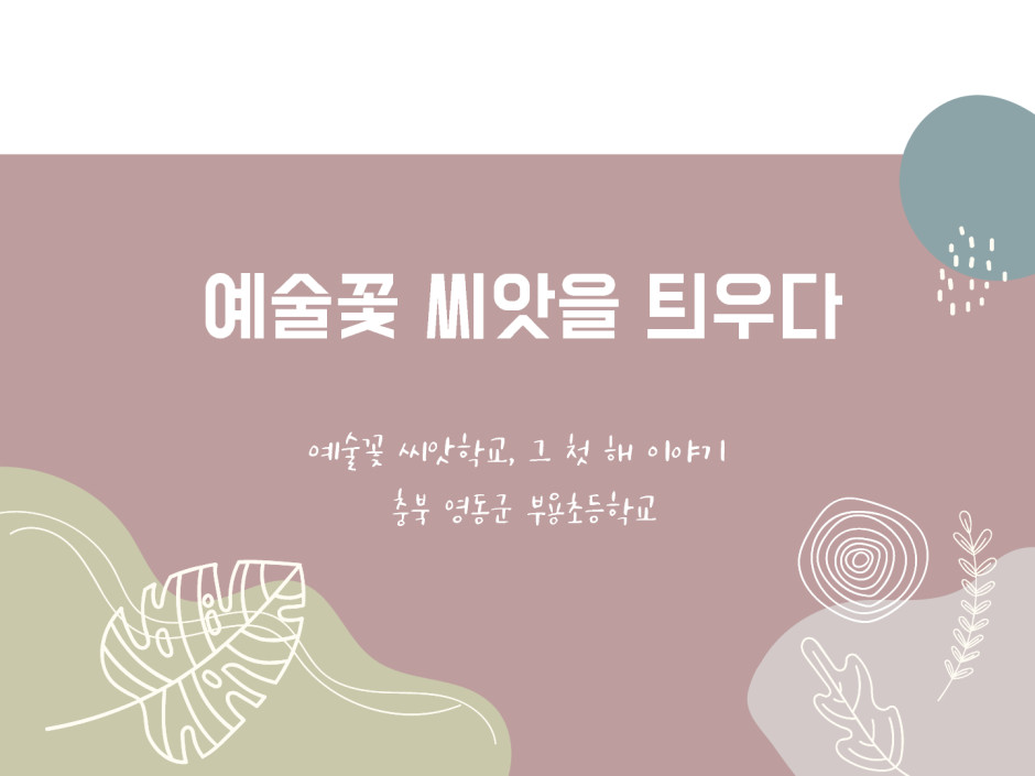 예술꽃 씨앗을 틔우다, 예술꽃 씨앗학교, 그 첫 해 이야기 충북 영동군 부용초등학교