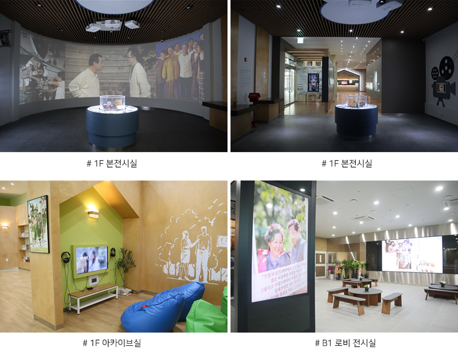 1F 본전시실, 1F 본전시실, 1F 아카이브실, B1 로비 전시실