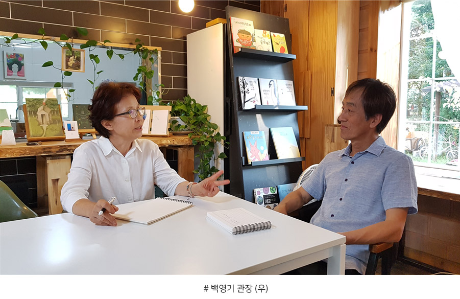 ▲ 백영기 관장 (우)
